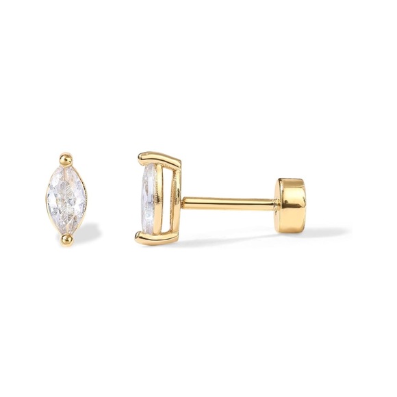 Mejuri Jewelry - Adorable Marquise cut CZ 18k gold plated stud ✨💎 perfect 4 cartilage piercings!